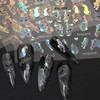 Silver Nail Art Stickers Leopard Butterfly Sun Moon Stars Heart Line Nail SelfAdhesive Sticker Design 3D Silver Nail Tra