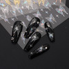 Silver Nail Art Stickers Leopard Butterfly Sun Moon Stars Heart Line Nail SelfAdhesive Sticker Design 3D Silver Nail Tra