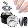 UShinein 8ml Metallic Painting Gel Silver Painted Nail Polish 3D Metal Painting Drawing Mirror Nail Gel Polish Glossy So