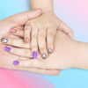 Allstarry 120pcs 5 pack Children Nails Press on Preglue Full Cover Glitter Gradient Color Rainbow Short False Nail Kits