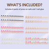 6 Packs Press On Nails Almond Misssix French Tip Press On Nails Short Reusable Glue On Nails Gel Fake Nails for Women St