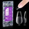 Gelike EC Soft Gel Nail Tips Kit for Soak Off Nail Extensions Full Cover Coffin Shaped PreBuff PMMA Resin Clear UltraThi