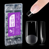 Gelike EC Soft Gel Full Cover Nail Tips Kit for Soak Off Nail Extensions 552 Pcs Clear Medium Square Gelly Tips PreBuff