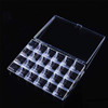 Kemaily 24 Slots Empty Clear Nail Art Decoration Storage Box Nail Glitter Rhinestone Crystal Accessories Container Stora
