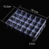 Kemaily 24 Slots Empty Clear Nail Art Decoration Storage Box Nail Glitter Rhinestone Crystal Accessories Container Stora