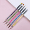iFwevs Nail Art Brushes5pcs Double Ended Brush Dotting Tool KitIncluding Nail Liner Brush and Nail Dotting Pens for Nail