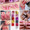 12 Colors Heart Holographic Nail Glitter Sequin Accessories Colorful 3D Heart Nail Flakes Powder UV Gel Polish Acrylic D