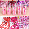 12 Colors Heart Holographic Nail Glitter Sequin Accessories Colorful 3D Heart Nail Flakes Powder UV Gel Polish Acrylic D