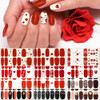TailaiMei 12 Sheets Valentines Day Nail Wraps Adhesive Nail Art Stickers Full Wraps Strips with 2 Pcs Nail Files for DIY