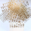 NAIL ANGEL 24 Sheets Nail Art Adhesive Gold Color Sticker Sheets Moon Star Universal Flower Shapes Sticker Sheets Nail A
