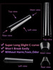 504Pcs Clear Coffin Nail Tips for Acrylic Nails Professional XXXL Extra Long No C Curve Coffin Straight Acrylic Nail Tip