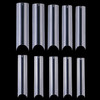 YIMART 500pcs XL Fake Nails Premium Square Clear Tips Nail Art C Tips French Acrylic Long C Curve False Nails for Gel Po