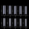 YIMART 500pcs XL Fake Nails Premium Square Clear Tips Nail Art C Tips French Acrylic Long C Curve False Nails for Gel Po