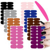 SILPECWEE 8 Sheets Nail Polish Strips Solid Color Nail Wraps Adhesive Nail Polish Stickers for Women Stick on Nails Gel