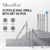 MelodySusie 10pcs Nail Drill Bits Set 332 Inch Diamond Cuticle Nail Bits Kit for Nail Drill EFile Manicure Pedicure Remo