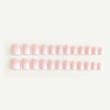 DANMANR Square Press on Nails Short Fake Nails French Acrylic Full Cover False Nails for Women and Girls 24PCS White Pin