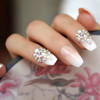 Coolnail 3D Bling Glitter Pink Nude Peachy French Ballerina Coffin False Fake Nails Gradeint Natrual Press on Daily Offi