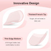 Yokilly 240 Pieces Natural French Fake NailsAcrylic False Nails Kit Including 12 Different Size Short Press on False Nai