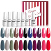 Vishine Gel Nail Polish Set 12 Colors Gel Polish Kit Nail Gel Polish Set Soak Off UV LED Matte Top Coat 8ml Each Bottle