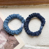 Blue Jean Hair Scrunchies Blue Denim Hair Ring Tie Denim Hair Scrunchies Tie BW23 (3 Pcs-Set)