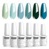 Vishine Gel Nail Polish Teal Blue Olive Green Soak Off Gift Set UV LED Art Varnish Colors UV Light LED Lamp Base Top Coa