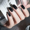 Gangel Black False Nails Square Fake Nails Medium Glossy Acrylic Full Cover Simple Press on Nails24 pcs