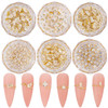 120Pcs Metal Nail Art Zircon Charms Gold Silver Sparkling Nail Charms Gems Rhinestones Glass Resin Jewelry Flatback Diam