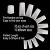 VIVACE Natural Royal Salon 500 Artificial Fake False Gel Nail Tips 10 Sizes With Clear Plastic Case for Nail Salon Nail