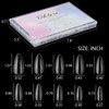 500Pcs Medium Almond Fake Nail Tips Full Cover Clear Acrylic Nails Press on Nails for DIY Nail Art 10 Sizes