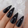Sharp Pointed Fake Nails Black Gelnails MediumLong Size Real Stiletto Point Acrylic Nail Tips 24