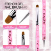 Ivy L Premium 2 Way French Gel Acrylic Nail Art Kolinsky Brush with Dotting Tool for Professional Manicure Cuticle Clean