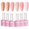 FZANEST Gel Nail Polish Jelly Nude SetSheer Natural Milky Pink 6 Colors Gel Polish Nail Kit Soak Off LED UV Varnish Nail