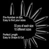 VIVACE Clear Long Stiletto 500pcs Artificial Fake Gel Nail Tips10 Sizes With Clear Plastic Case For Nail Salon