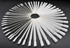 2 Sets 100 Tips Fan Shape White Plastic Nail Art Tips Display Polish Board Display Practice Sticks with Metal Split Ring