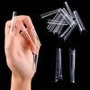 MEILINDS Long Fold Seamless XXL Max Nail French Nail Tips False Nails Half Cover Fake Press on Nails Artificial Fingerna