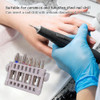 KOOBOOK 2Pcs 16 Holes Acrylic Nail Art Drill Bit Holder Exhibition Stand Organizer Nail Art Display Salon Gray