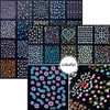 4500 Pieces Flowers Nail Stickers Kit 90 Sheets 3D Mini Nail Art Stickers Black White Colorful Various Patterns Flower D