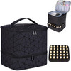 CTWWFS PU Leather Nail Polish Organizer and Nail Lamp Case Nail Kit Organizer Holds 30 Bottles 15ml 05 floz and a Nail L