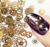 DNHCLL Ultrathin 3D Punk Time Gears Nail Studs Nail Art Decorations Alloy Manicure Decoration12 WheelApprox100 Count