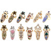 CosCosX 12 Pcs Women Luxury Fingernails Ring Fashion Bowknot Knuckle Nail Ring Decoration Tip Nail Art Charm Crown Flowe
