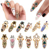CosCosX 12 Pcs Women Luxury Fingernails Ring Fashion Bowknot Knuckle Nail Ring Decoration Tip Nail Art Charm Crown Flowe