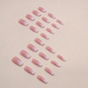 Hkanlre Bling Coffin Press on Nails Fake Nails Tips Full Cover Medium False Gradient Nails for Women and Girls 24PCS Cof