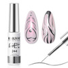 RARJSM Metallic Silver Gel Liner Nail Art 3D Mirror Chrome Effect Gel Nail Polish 8ml Build in Thin Brush Metal Painted
