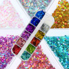 AddFavor 4 Boxes Nail Glitter Mixed Shaped Holographic Heart Star Nail Sequins Flakes Lash Decals for Nail Art Decoratio
