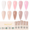 SHOYUM Jelly Nude Gel Nail Polish Set 10Pcs Sheer Milky White Pink Transparent Gel Polish Kit UV LED Nail Gel Polish Col