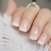CoolNail Orange Pink Nude White French Fake Nails Squoval Square UV Gel False Press on Nails for Girl Full Cover Wear Fi