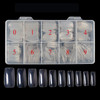 Vodisa Clear Nail Tips 500pcs Acrylic Full Cover Fake Nails with Storage Case 10 Sizes Long False Nail for Lady Nail Sal