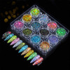 Sethexy 12 Colors Holoqraphic Glitter Superfine Nails Sequins Mixed Iridescent Paillette for Nails Art A