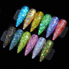 Sethexy 12 Colors Holoqraphic Glitter Superfine Nails Sequins Mixed Iridescent Paillette for Nails Art A