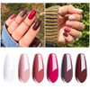 Vishine 6 Pcs Soak Off Gel Nail Polish Set Rose Nude Color Nail Gel Polish Series Nail Varnish Starter Kit